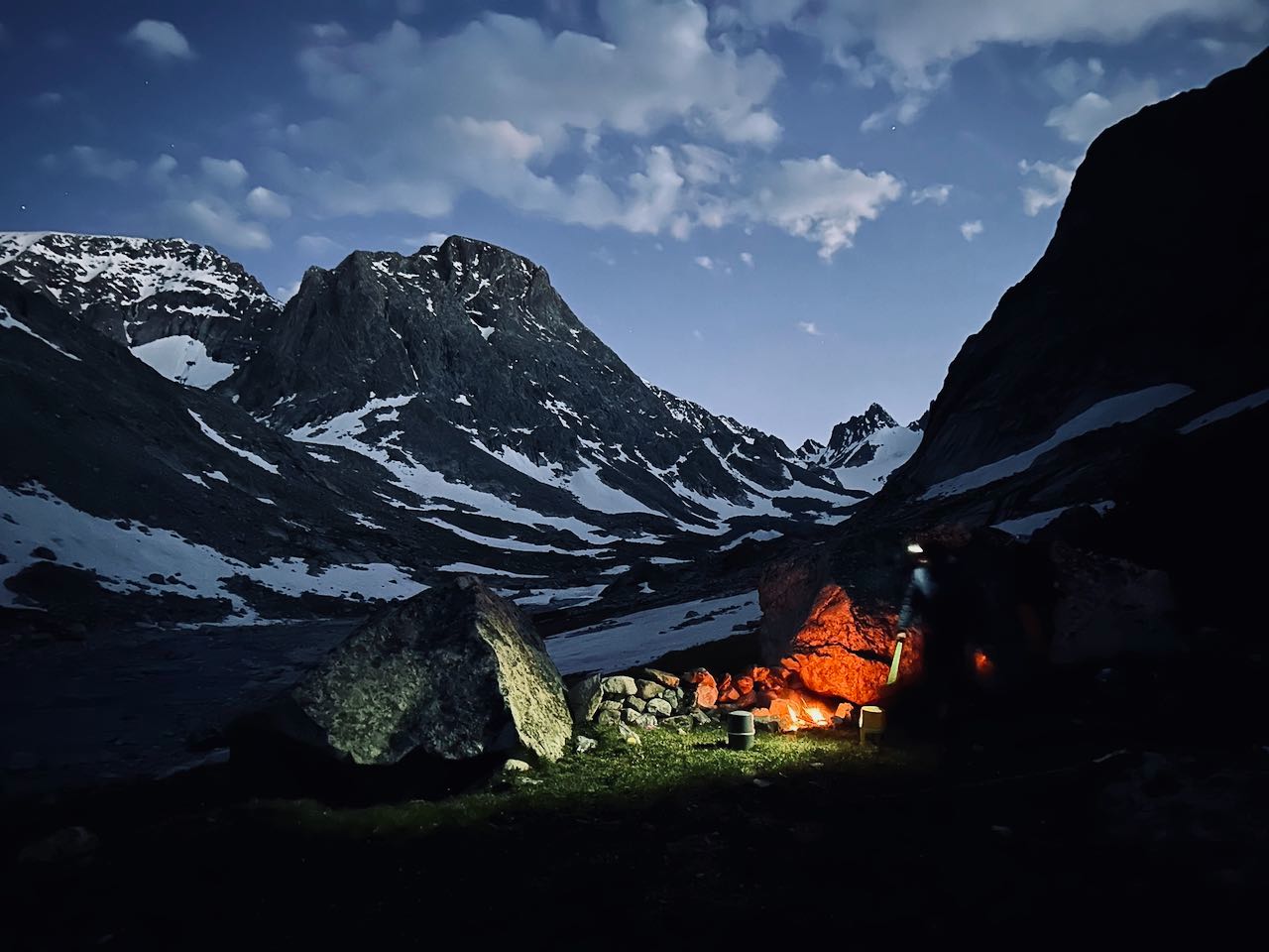 The Wind River Range after sunset.